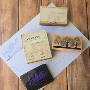 VINTAGE STAMP SET BUNDLE WITH INK PAD -E110